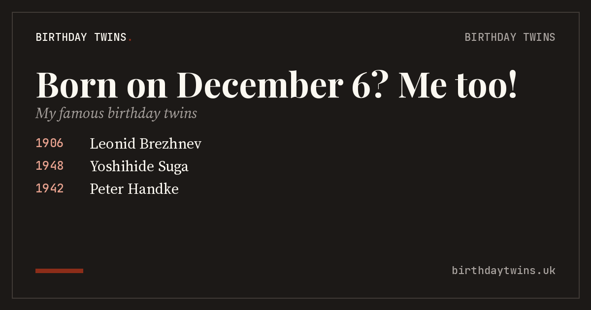 Born on December 6